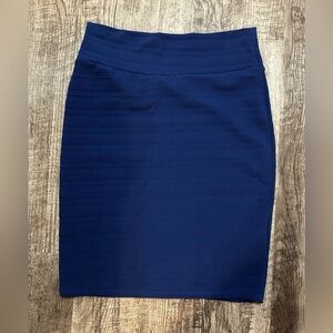 LulaRoe Cobalt Blue Textured Stretch Cassie Pencil Skirt XL